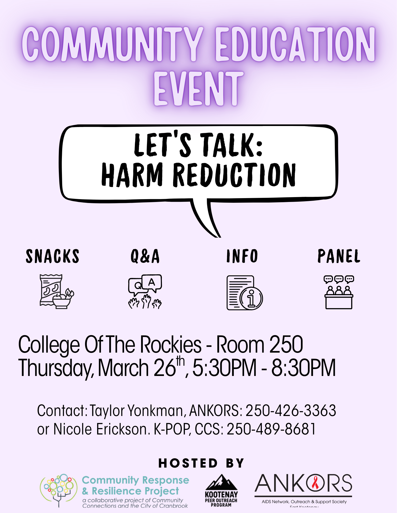 Harm Reduction Community Education Event